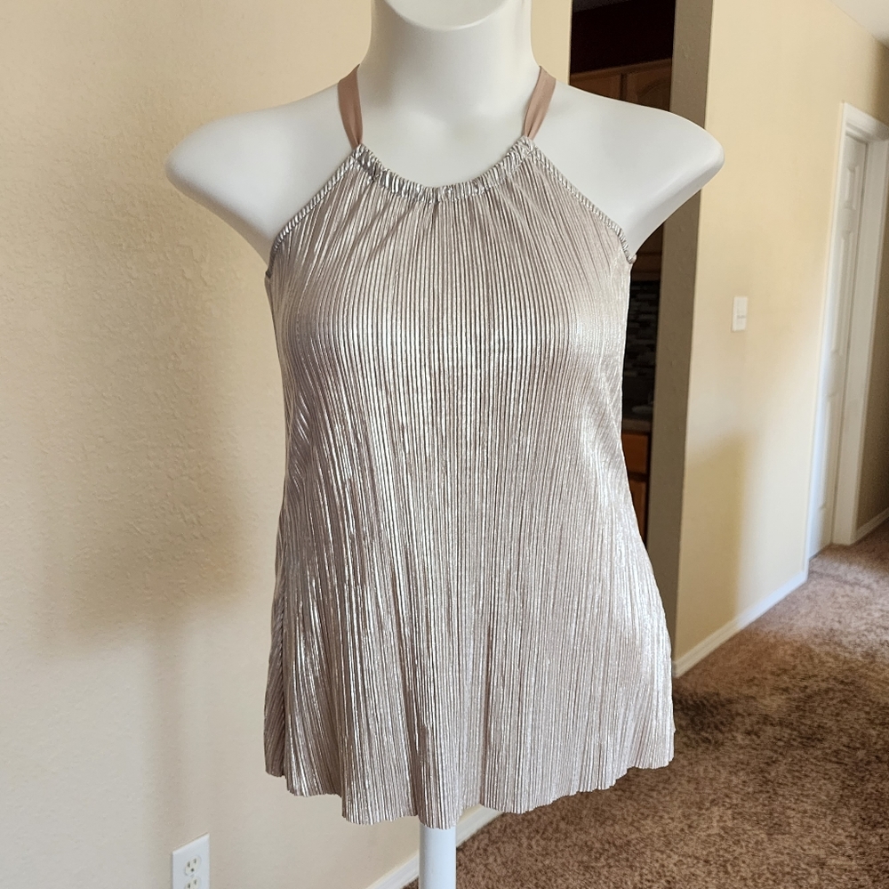 Outback Red Metallic Crinkle Top